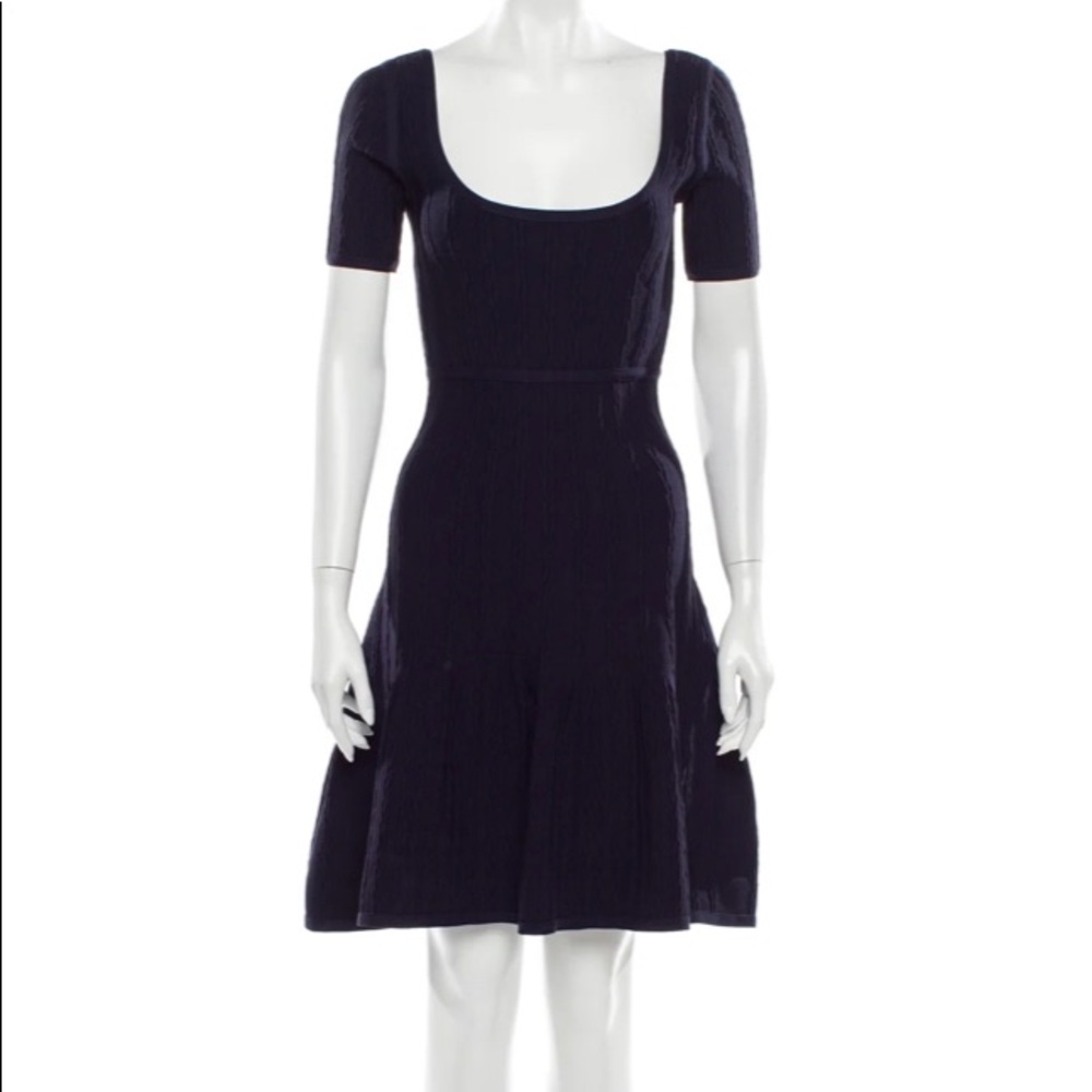 Herve Leger Scoop Neck Mini Dress